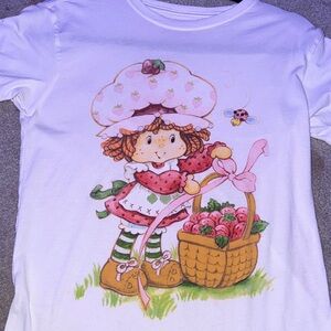 Cute White T-Shirt with Strawberry Shortcake